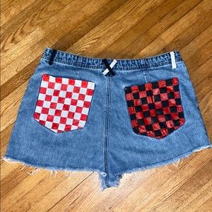 Hand painted denim shorts